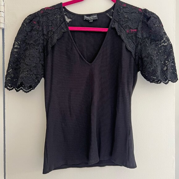 Generation Love Kathleen Black Lace Combo Top Size Medium - Picture 3 of 4